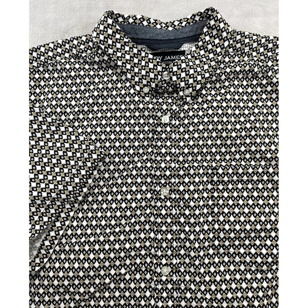 Cody James Shirt Men 2XL Multicolor Diamond Flower All Over Print Western Wear